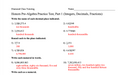 Honors Pre-Algebra Practice Test